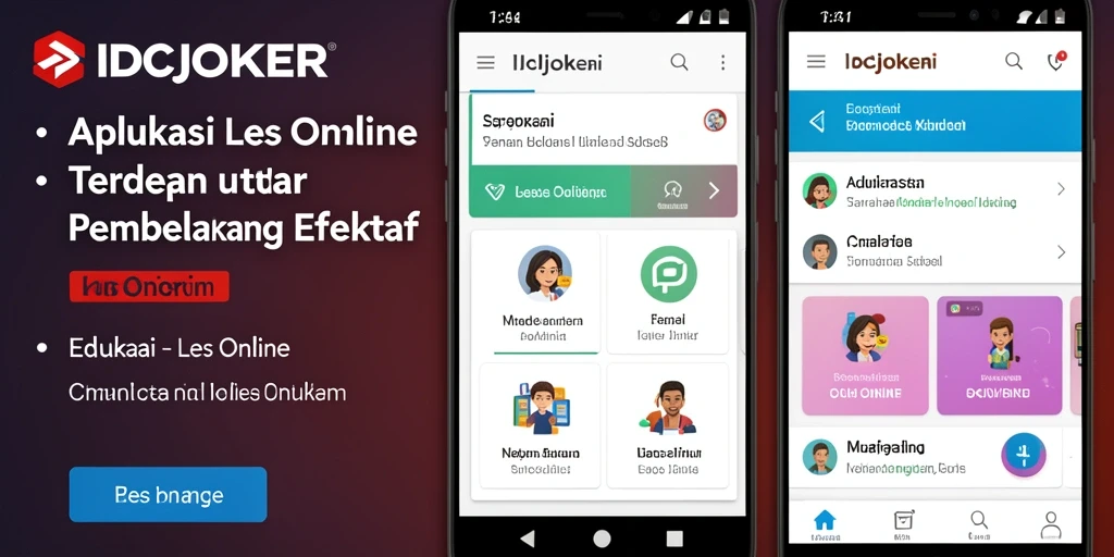 Antarmuka aplikasi IDCJOKER yang menarik dan fungsional untuk Les Online.