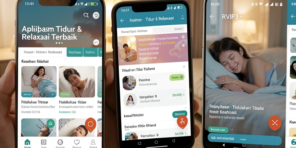 Antarmuka pengguna RVIP3 yang intuitif untuk tidur dan relaksasi.