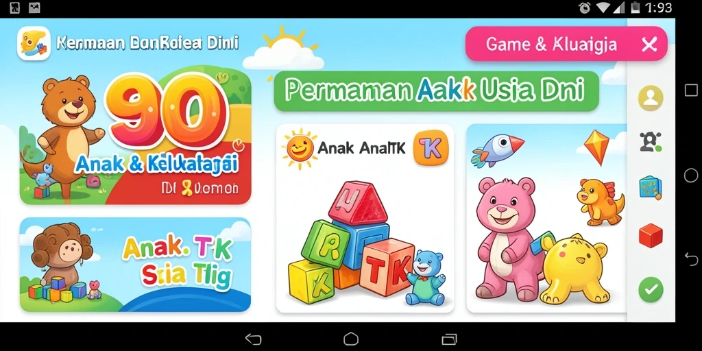 Tampilan antarmuka S80 yang ceria dan penuh warna untuk anak-anak.