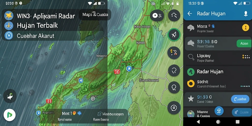 Antarmuka intuitif aplikasi WIN33 menampilkan data Radar Hujan.