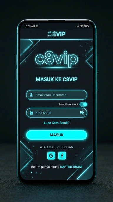 Tampilan halaman login c8vip